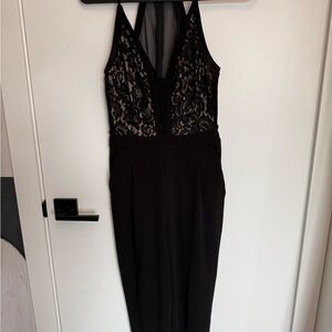 Express Black Jumpsuit with Lace Detail